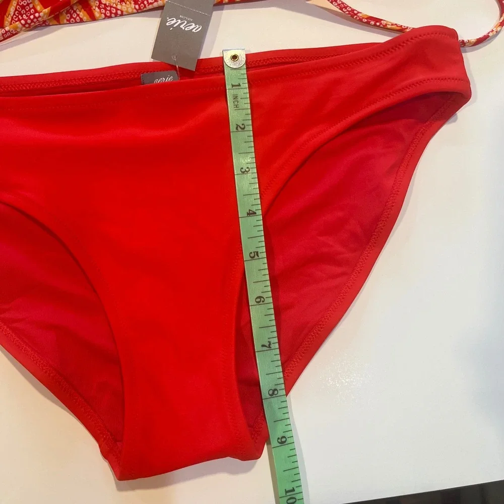 NWT‎ Aerie Bikini Set Deep Coral Tropical Print Starfish Charm Beach Medallion M